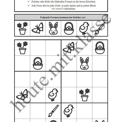 Sudoku 6x6: Ostern