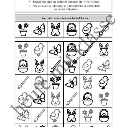 Sudoku 6x6: Ostern