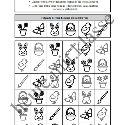 Sudoku 6x6: Ostern
