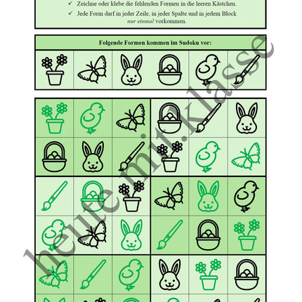 Sudoku 6x6: Ostern