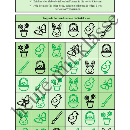 Sudoku 6x6: Ostern