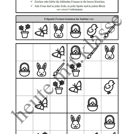Sudoku 6x6: Ostern
