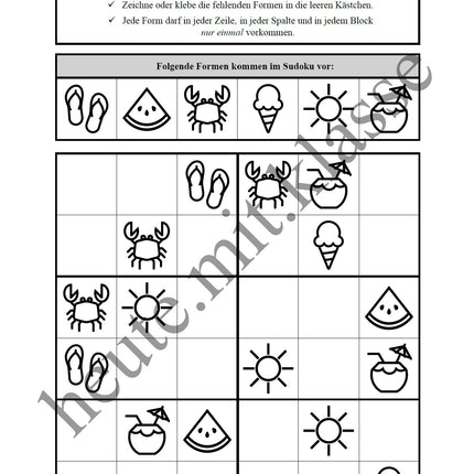 Sudoku 6x6: Sommer & Sommerferien