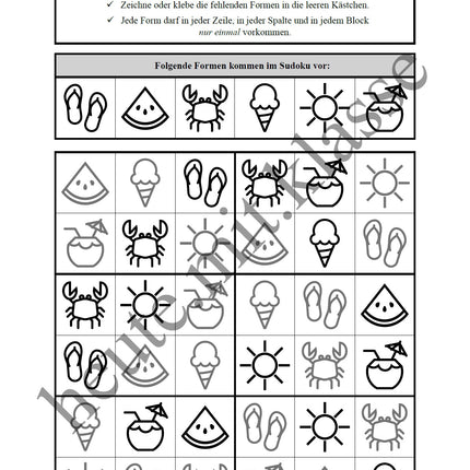 Sudoku 6x6: Sommer & Sommerferien