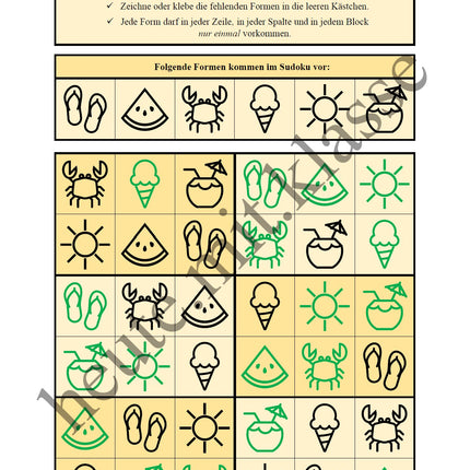 Sudoku 6x6: Sommer & Sommerferien