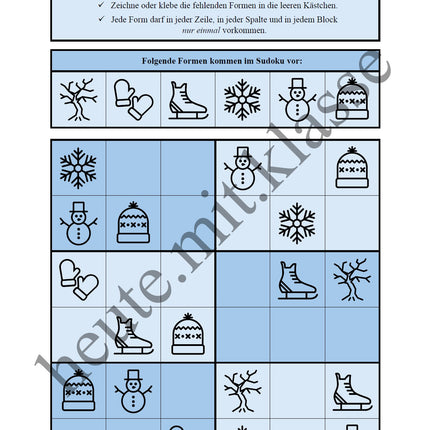 Sudoku 6x6: Winter