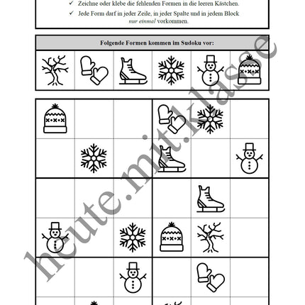 Sudoku 6x6: Winter