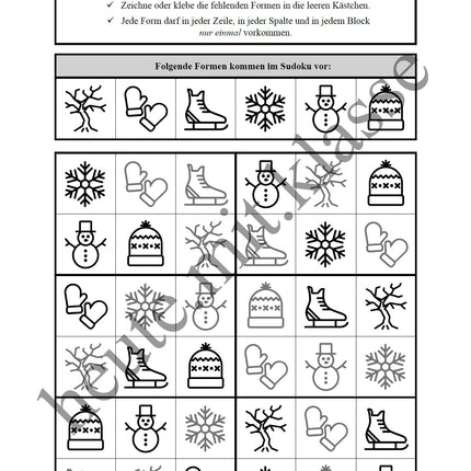 Sudoku 6x6: Winter