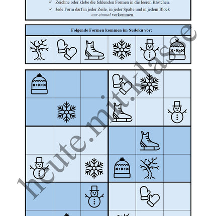 Sudoku 6x6: Winter