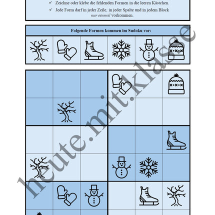 Sudoku 6x6: Winter