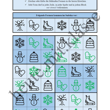 Sudoku 6x6: Winter