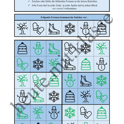 Sudoku 6x6: Winter