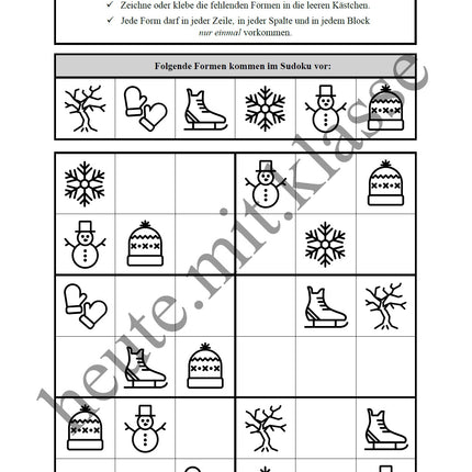 Sudoku 6x6: Winter