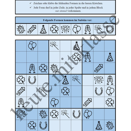 Sudoku 9x9: Neujahr & Silvester