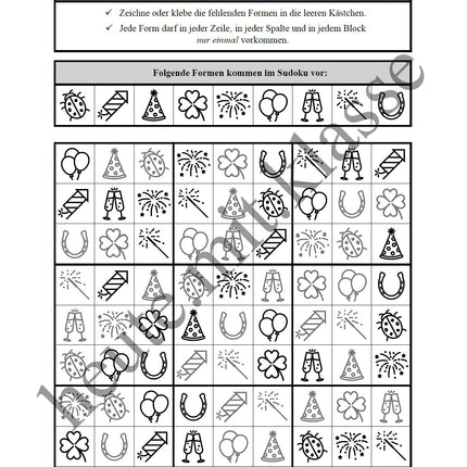 Sudoku 9x9: Neujahr & Silvester