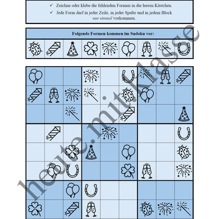 Sudoku 9x9: Neujahr & Silvester