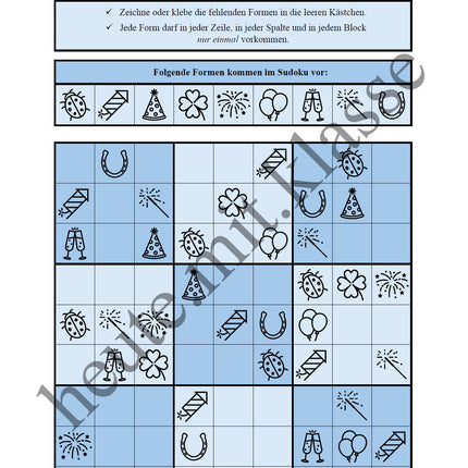 Sudoku 9x9: Neujahr & Silvester