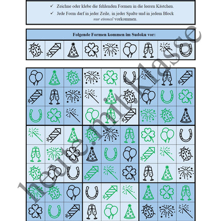 Sudoku 9x9: Neujahr & Silvester