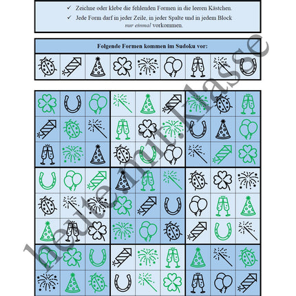 Sudoku 9x9: Neujahr & Silvester
