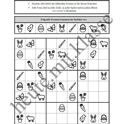 Sudoku 9x9: Ostern