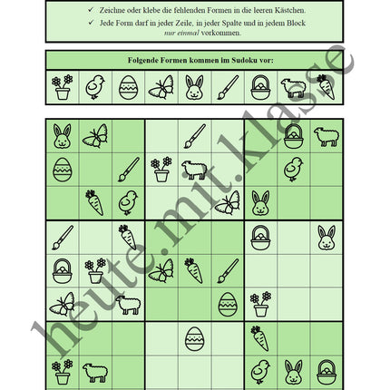 Sudoku 9x9: Ostern