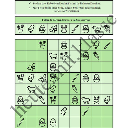 Sudoku 9x9: Ostern