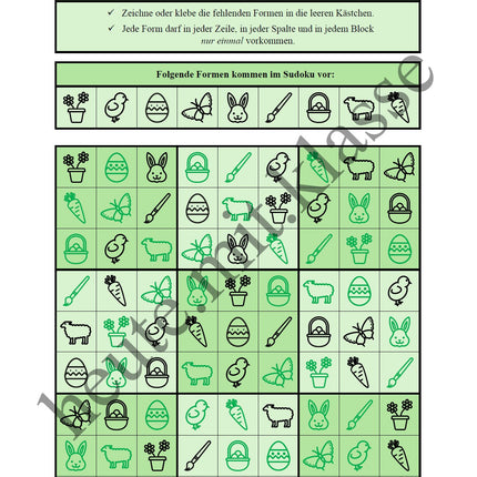 Sudoku 9x9: Ostern