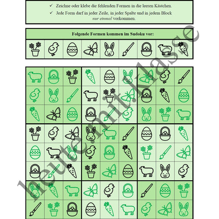 Sudoku 9x9: Ostern
