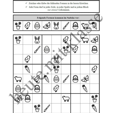 Sudoku 9x9: Ostern
