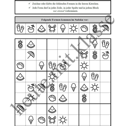 Sudoku 9x9: Sommer & Sommerferien
