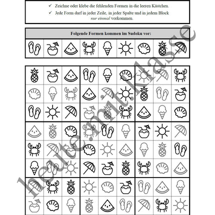 Sudoku 9x9: Sommer & Sommerferien