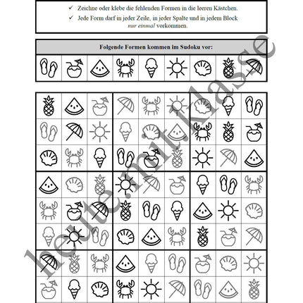 Sudoku 9x9: Sommer & Sommerferien