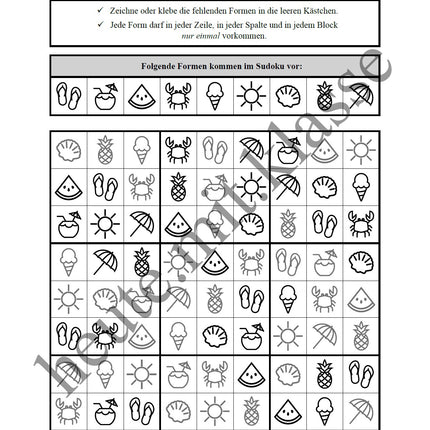 Sudoku 9x9: Sommer & Sommerferien