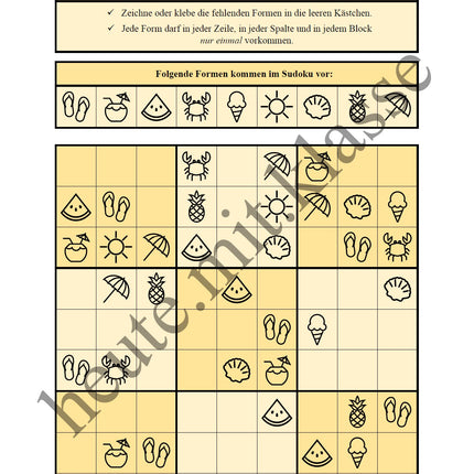 Sudoku 9x9: Sommer & Sommerferien