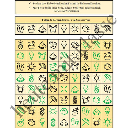 Sudoku 9x9: Sommer & Sommerferien