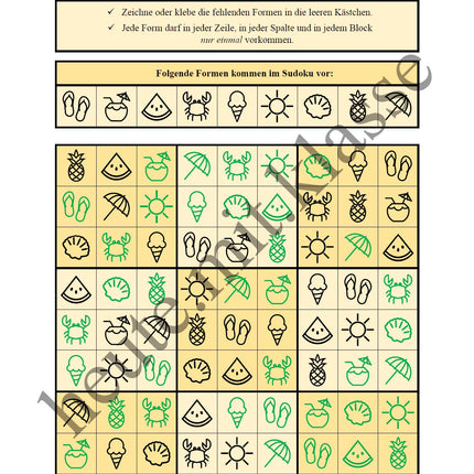 Sudoku 9x9: Sommer & Sommerferien