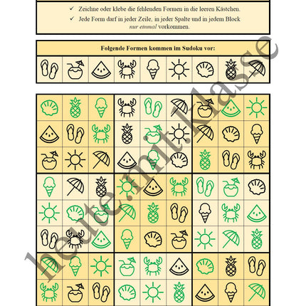 Sudoku 9x9: Sommer & Sommerferien
