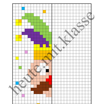 Pixel-Bilder: Fasching & Karneval & Fastnacht (Symmetrie / Pixel-Art)