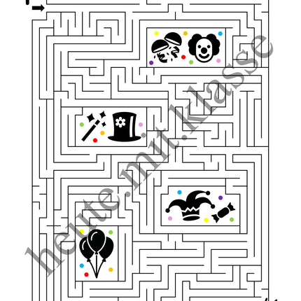 Labyrinth: Fasching & Karneval & Fastnacht - Logisches Denken fördern!