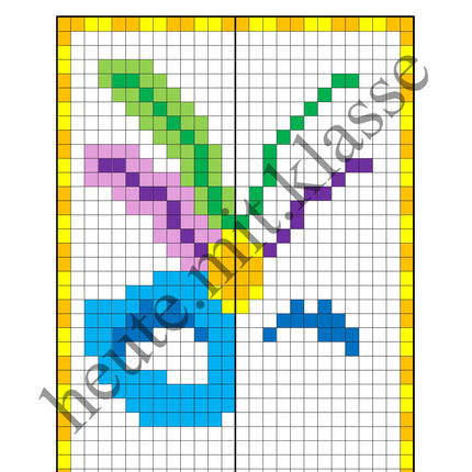 Pixel-Bilder: Fasching & Karneval & Fastnacht (Symmetrie / Pixel-Art)
