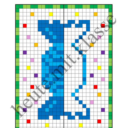 Pixel-Bilder: Fasching & Karneval & Fastnacht (Symmetrie / Pixel-Art)