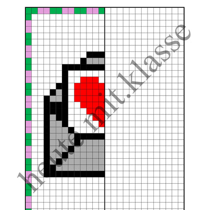 Pixel-Bilder: Muttertag & Vatertag & Valentinstag (Symmetrie / Pixel-Art)