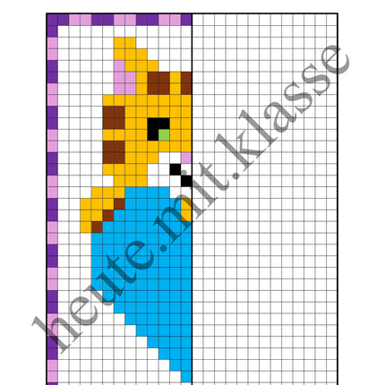 Pixel-Bilder: Muttertag & Vatertag & Valentinstag (Symmetrie / Pixel-Art)