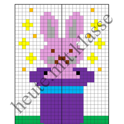 Pixel-Bilder: Fasching & Karneval & Fastnacht (Symmetrie / Pixel-Art)