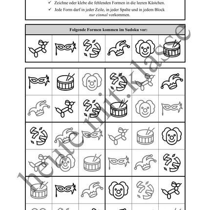 Sudoku 6x6: Fasching & Karneval & Fastnacht - Logisches Denken fördern!