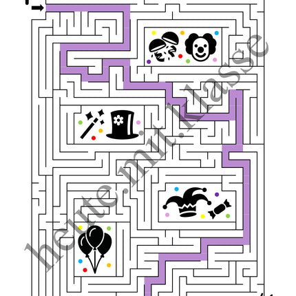 Labyrinth: Fasching & Karneval & Fastnacht - Logisches Denken fördern!