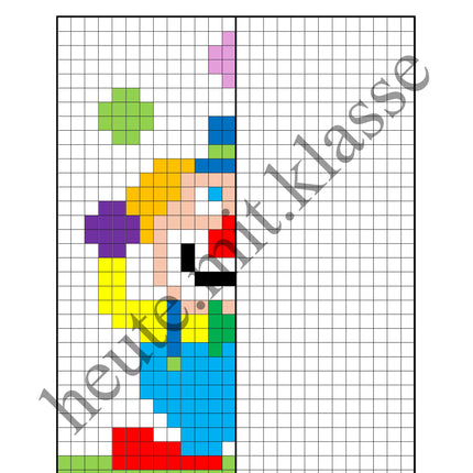 Pixel-Bilder: Fasching & Karneval & Fastnacht (Symmetrie / Pixel-Art)