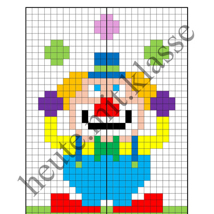Pixel-Bilder: Fasching & Karneval & Fastnacht (Symmetrie / Pixel-Art)