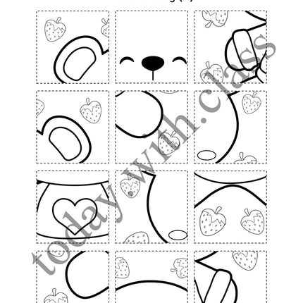 3x Puzzles & Ausmalbilder: Valentinstag & Muttertag & Vatertag (Schneideübung)