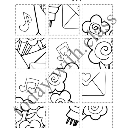 3x Puzzles & Ausmalbilder: Valentinstag & Muttertag & Vatertag (Schneideübung)